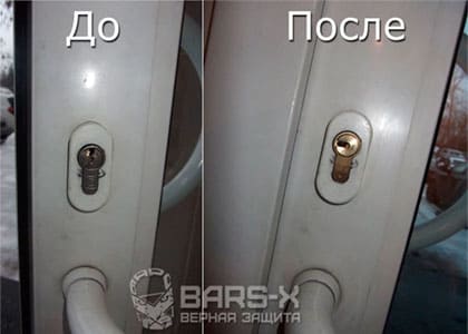 замена личинок на входной двери картинка