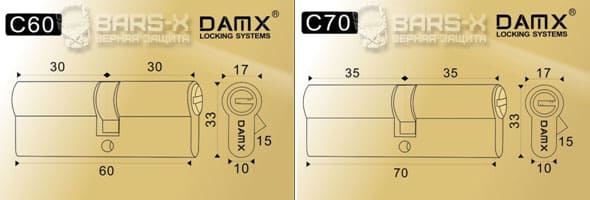 Цилиндровые механизмы DAMX C перфоключ картинка
