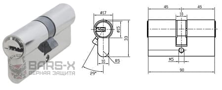 Цилиндровый механизм DOORLOCK V 2300Z N серия Variant картинка