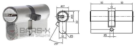 Цилиндровый механизм DOORLOCK V 2300AB N серия Variant картинка