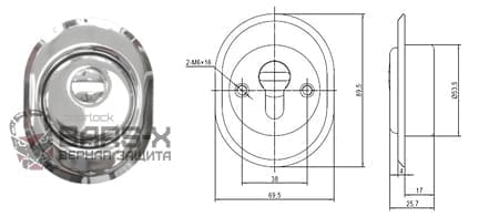 Броненакладка на цилиндровый механизм DOORLOCK PRO5417/20 картинка