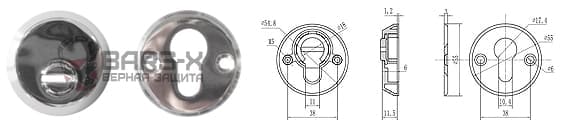 Броненакладка на цилиндровый механизм DOORLOCK DEF5512 картинка