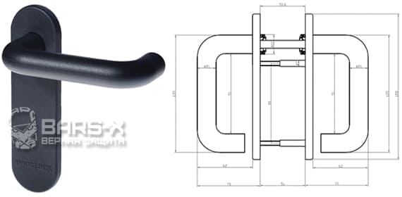 Ручка дверная DOORLOCK V S38KP картинка