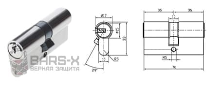 Цилиндровый механизм DOORLOCK V 2200Z N серия Variant картинка