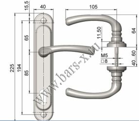 чертеж РУЧКА для Замка Р85-3338