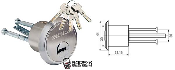 Цилиндрическая вставка RIM M4 секрета замка Герда картинка