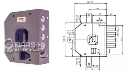 Замок накладной MOIA G432SX картинка