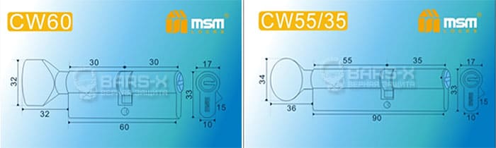 Цилиндровые механизмы MSM CW-серии перфо ключ картинка
