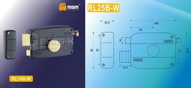 Замок накладной RL14B-W картинка