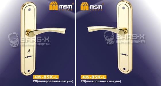 Дверные ручки MSM под сувальдные замки 405-85K MSM PB картинка