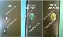 Установка цилиндрового замка с цилиндром, установка врезной броненакладки на замок картинка