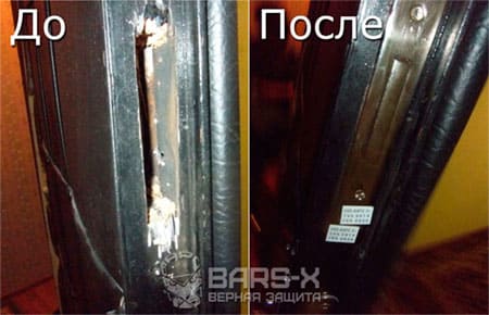 Ремонт входных дверей после попытки взлома картинка