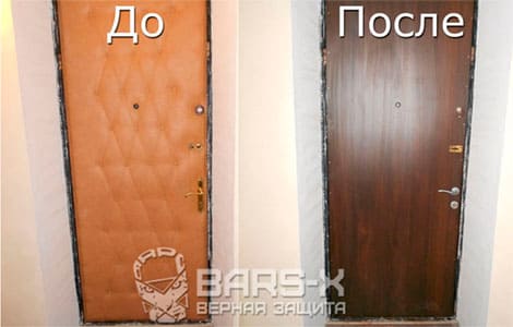 Замена МДФ накладки входной двери на новую накладку картинка