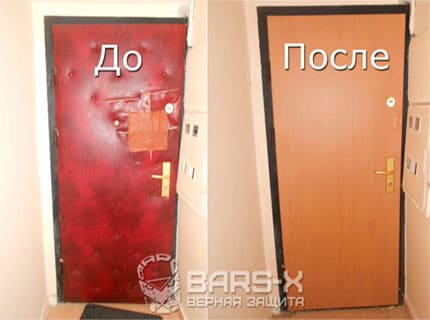 Замена МДФ накладки входной двери на новую накладку картинка