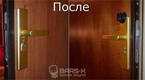 установка дополнительных защитных элементов на замок входной двери картинка